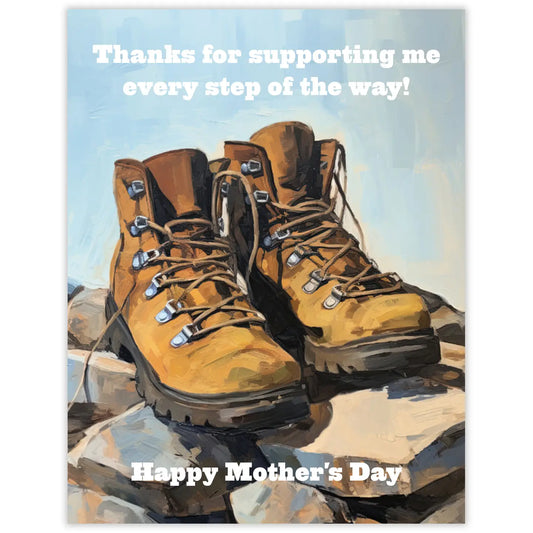 HIKING BOOTS mother's day card