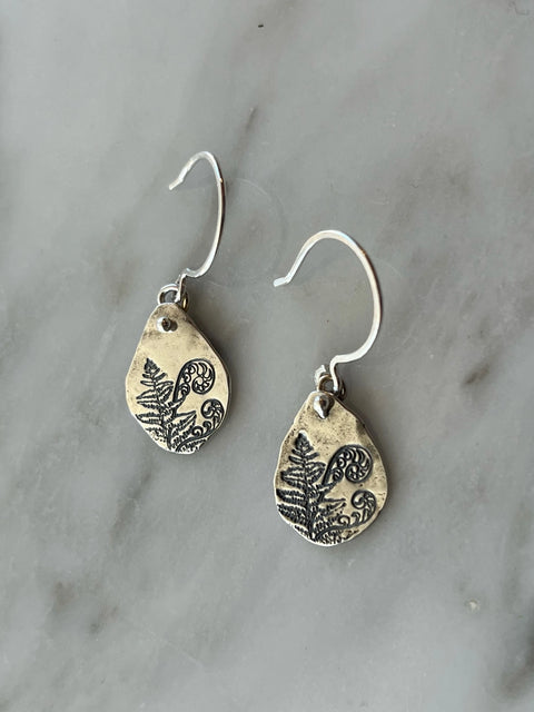 FERN DANGLE solid silver earring