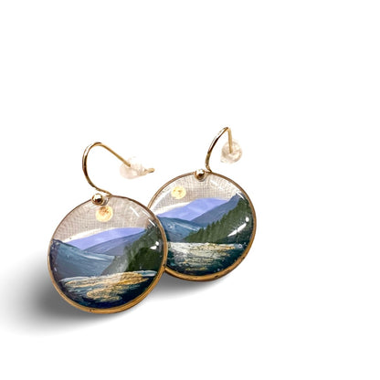 WILDFLOWEAR painted lake crescent earrings