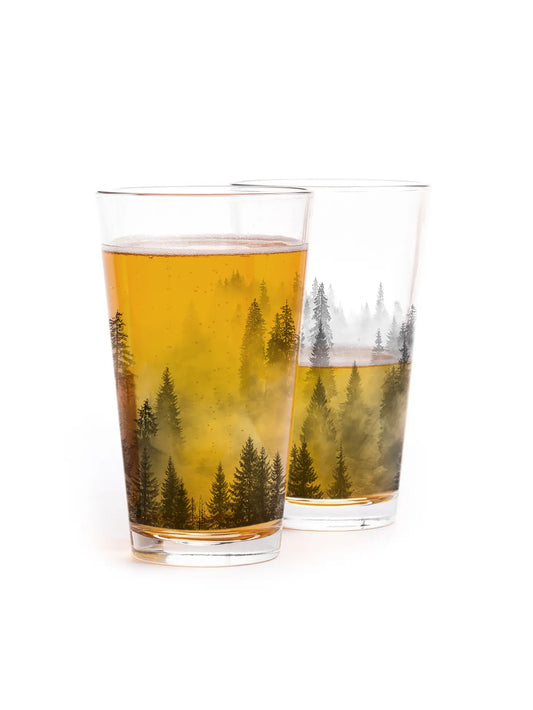 FOGGY FOREST pint glass