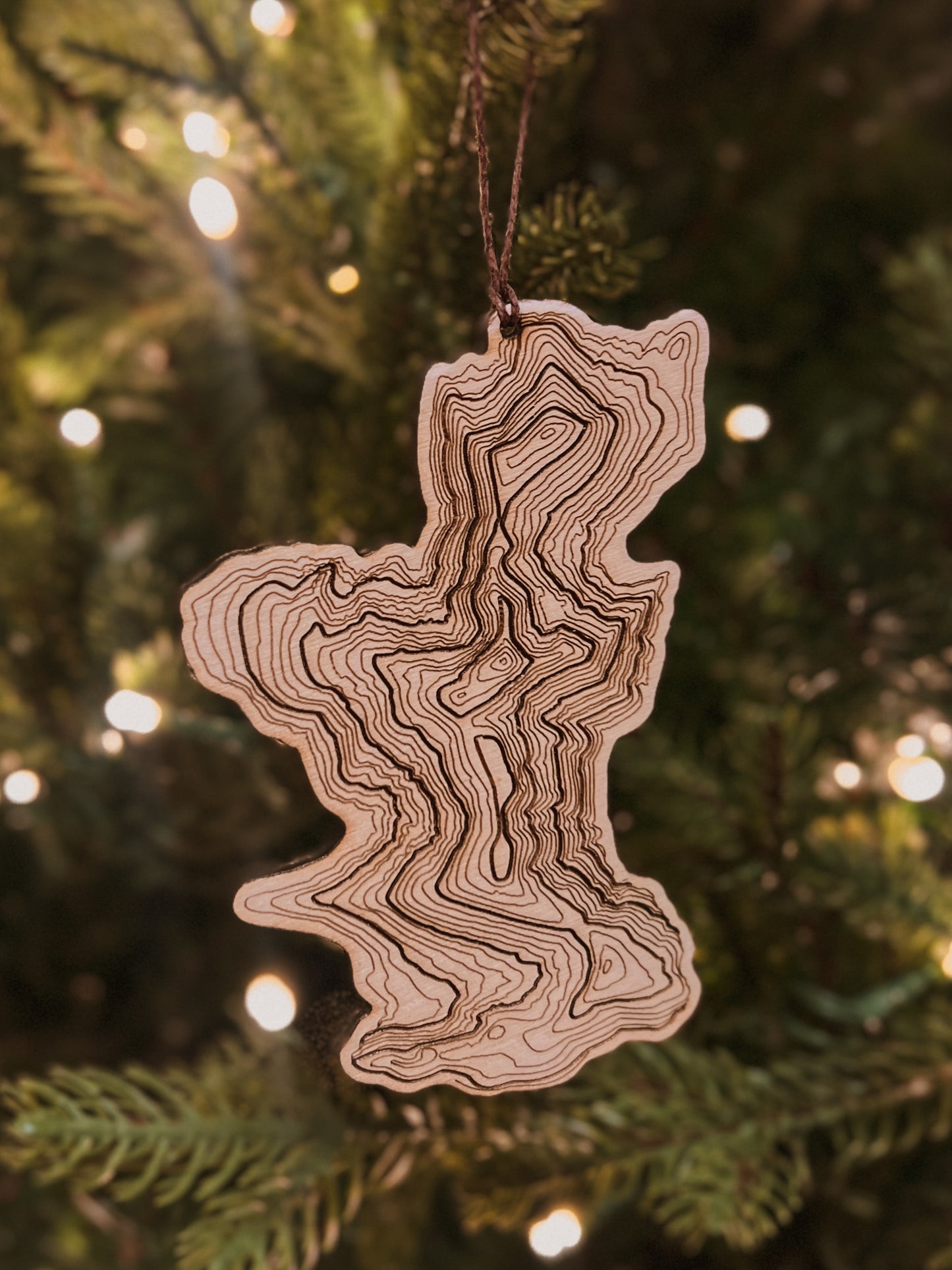 HURRICANE RIDGE wood topography ornament