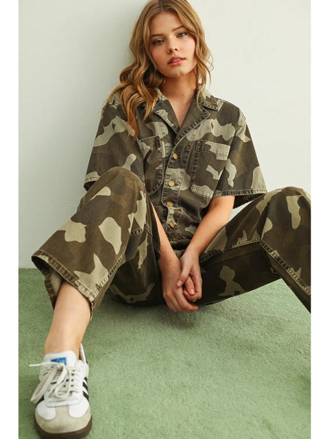 CAMO utility jumpsuit