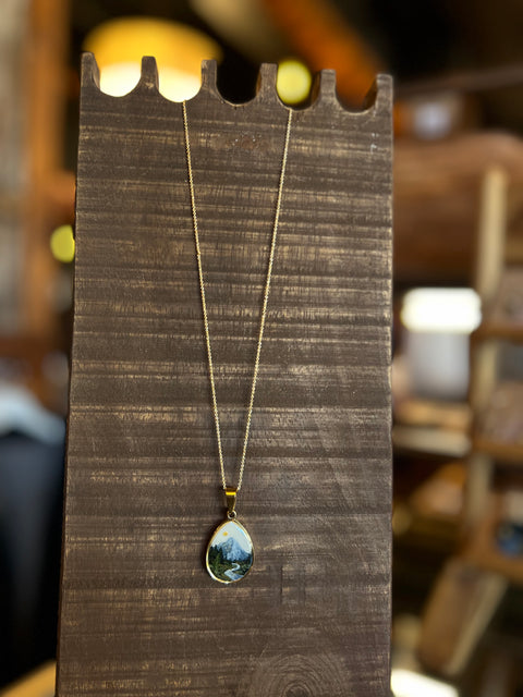 ELWHA RIVER handpainted necklace