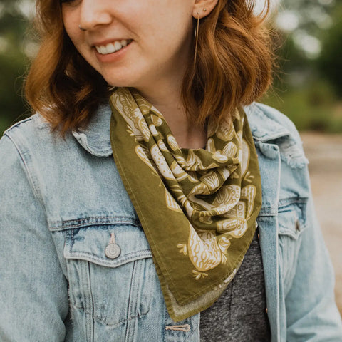 OLIVE MUSHROOMS bandana