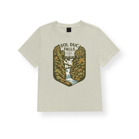 SOL DUC FALLS boxy cropped tee