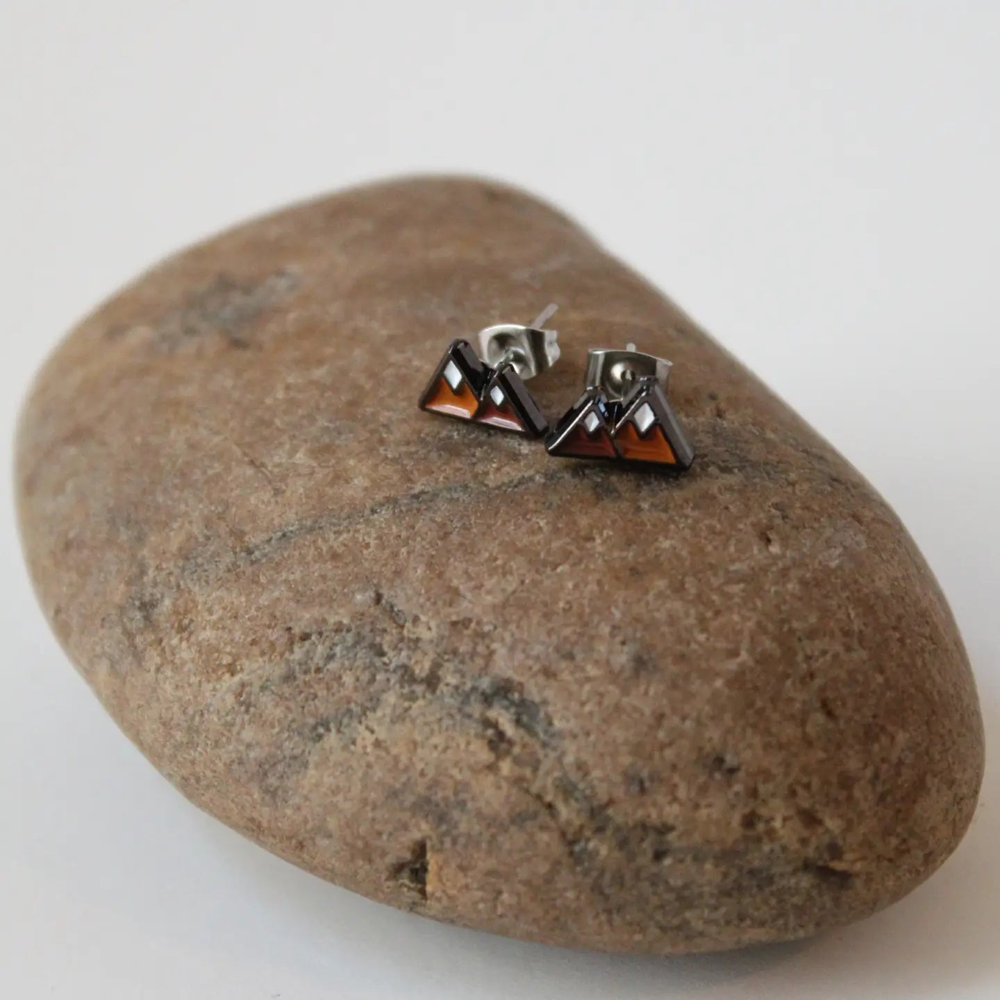 MOUNTAIN enamel stud earrings