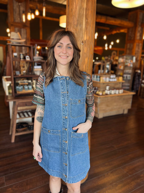 FOR THE WIN denim dress