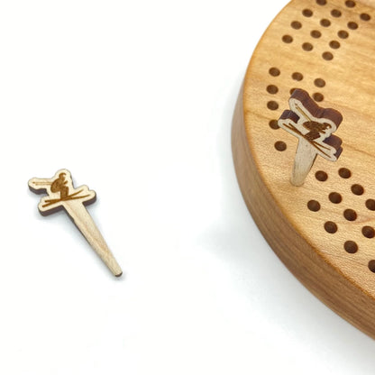 CARVED cribbage pegs