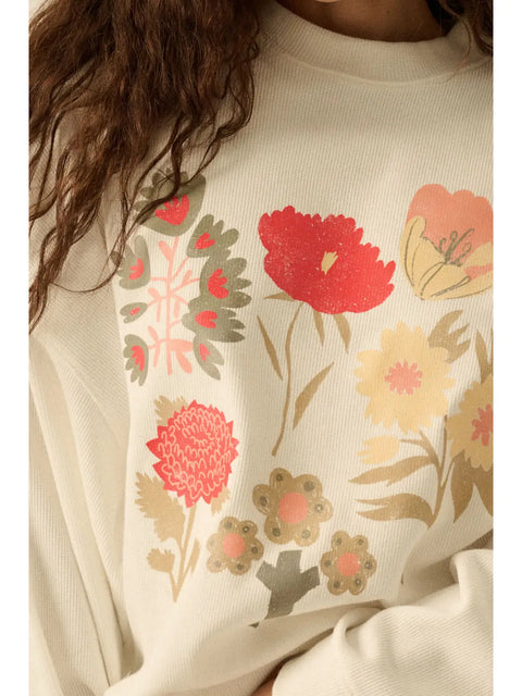 GROW WILD waffle-knit crewneck