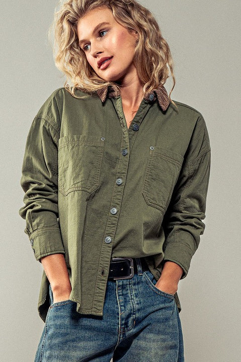 SOOKE corduroy collar shirt