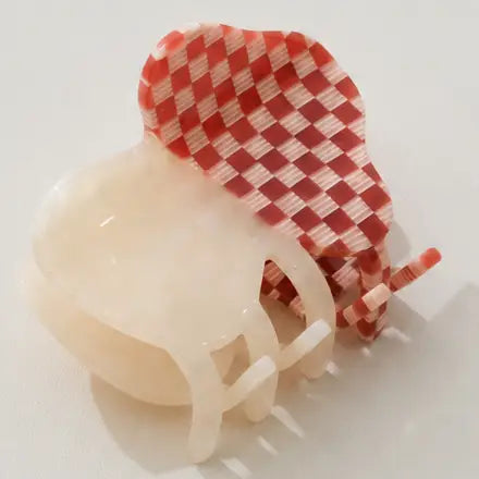 GINGHAM MUSHROOM claw clip