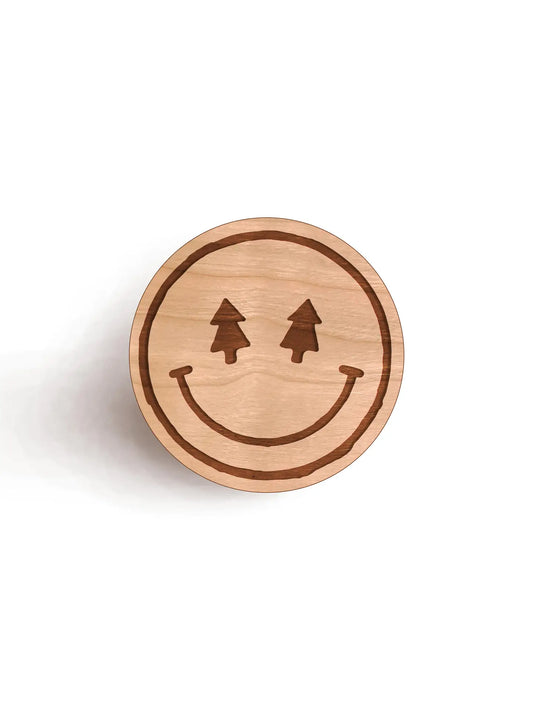 SMILEY FOREST wooden pin