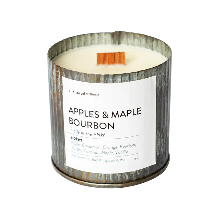 APPLES & MAPLE BOURBON rustic tin candle