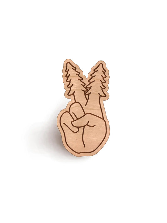 PEACEFUL FOREST wooden pin