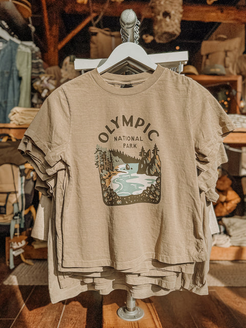 OLYMPIC COASTLINE boxy cropped tee