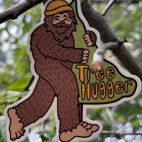 TREE-HUGGING SASQUATCH sticker