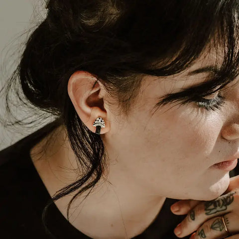 MONOCHROME MUSHROOMS earrings