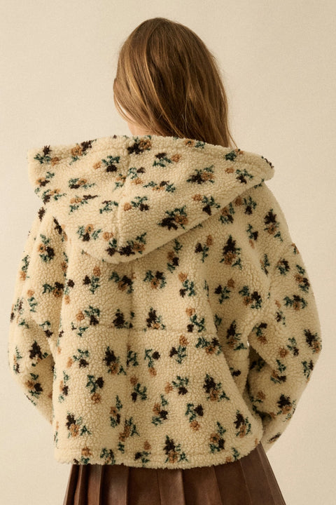 FLORALS & FLEECE hooded jacket