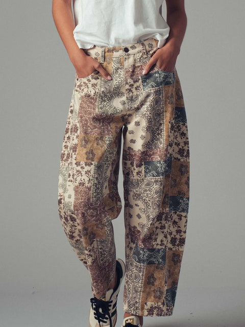 PAISLEY PATCHWORK barrel pants