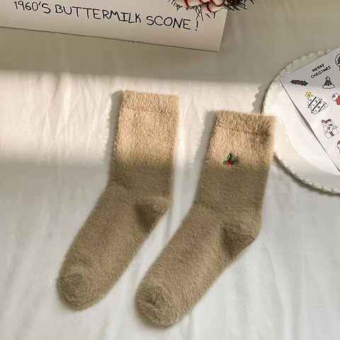 COZY CHRISTMAS embroidered socks