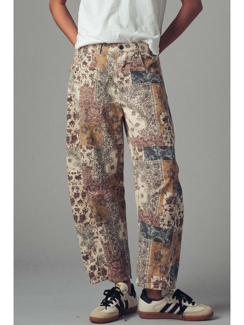 PAISLEY PATCHWORK barrel pants