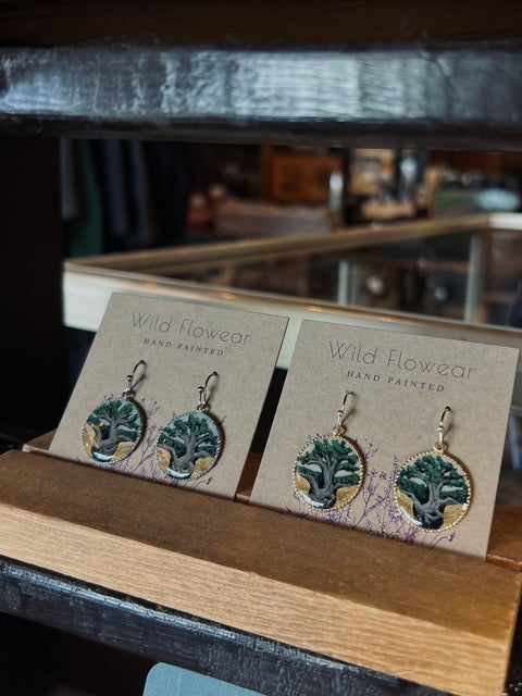 TREE OF LIFE handpainted earrings