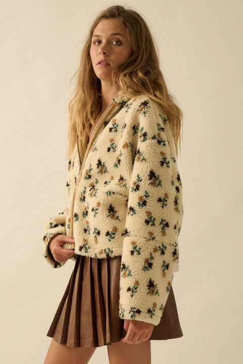 FLORALS & FLEECE hooded jacket