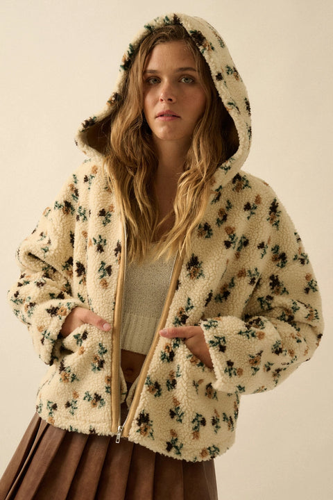 FLORALS & FLEECE hooded jacket