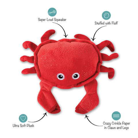 CRABBY CAKES plush dog toy