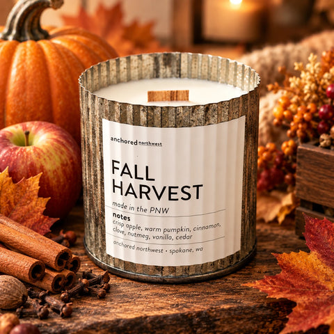 FALL HARVEST rustic tin candle