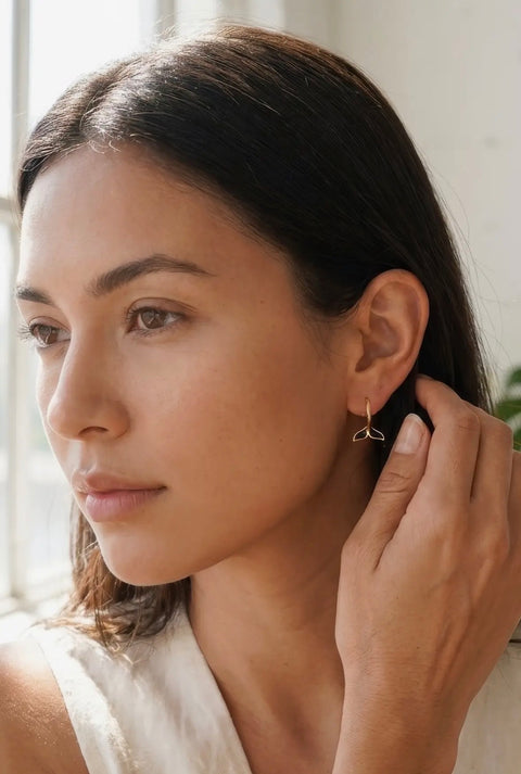 WHALE TAIL hoop earrings