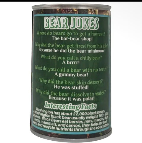 CANNED WASHINGTON BLACK BEAR plushie