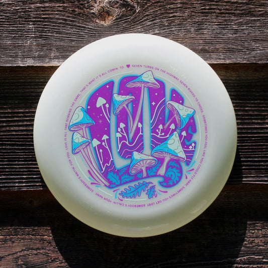 ITEM 151: “7 TURNS” Allman Brothers glow-in-the-dark frisbee