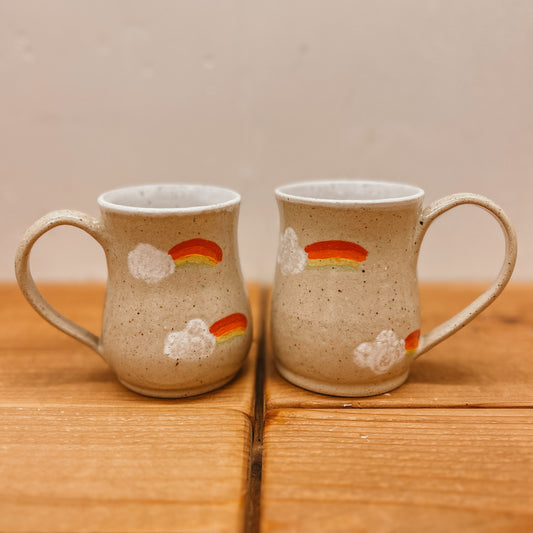 ITEM 146: MADI M POTTERY rainbow mugs (set of 2)