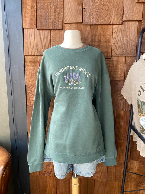 HURRICANE RIDGE embroidered crewneck