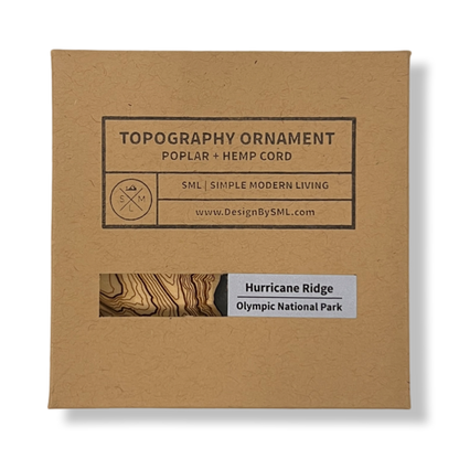 HURRICANE RIDGE wood topography ornament