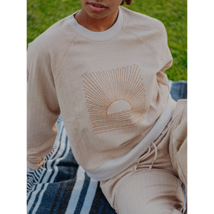 SUNSET herringbone crewneck