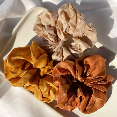 FALL BACK satin scrunchies (set of 3)