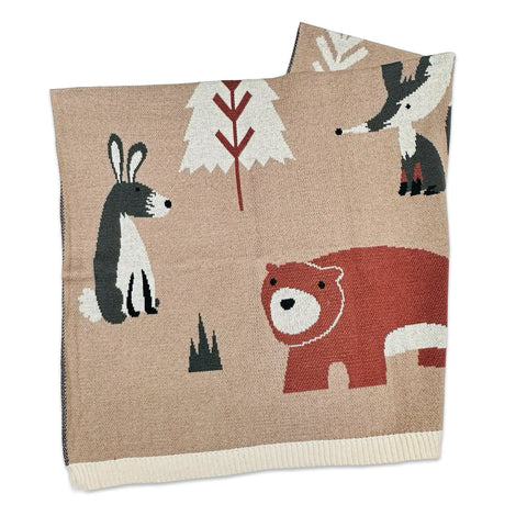 WOODLAND WONDERS organic cotton baby blanket