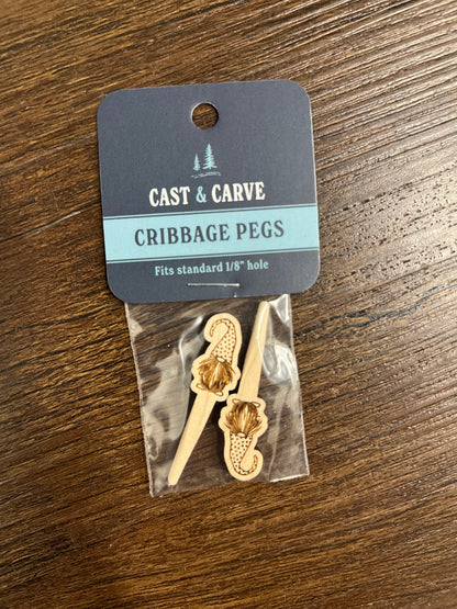 CARVED cribbage pegs