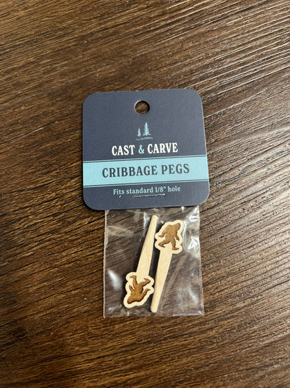CARVED cribbage pegs