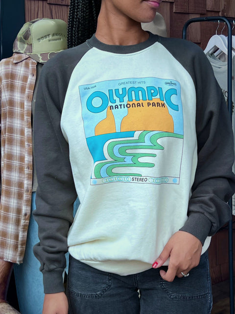OLYMPIC'S GREATEST HITS raglan crew