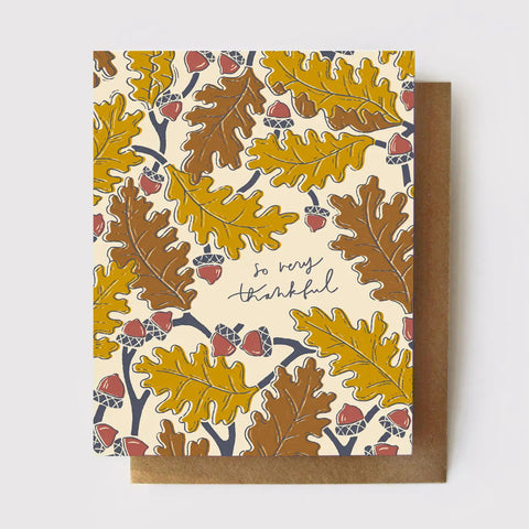 SO VERY THANKFUL OAK LEAVES card