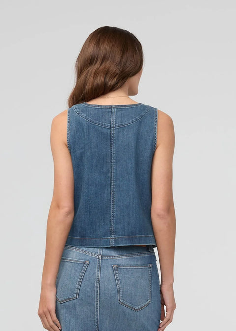 BLUE ASH denim zip vest