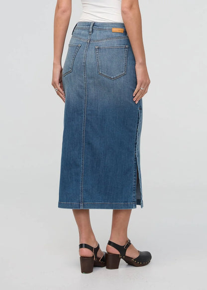 HEM denim slit skirt