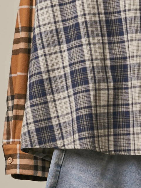 PLAID PATCH button up