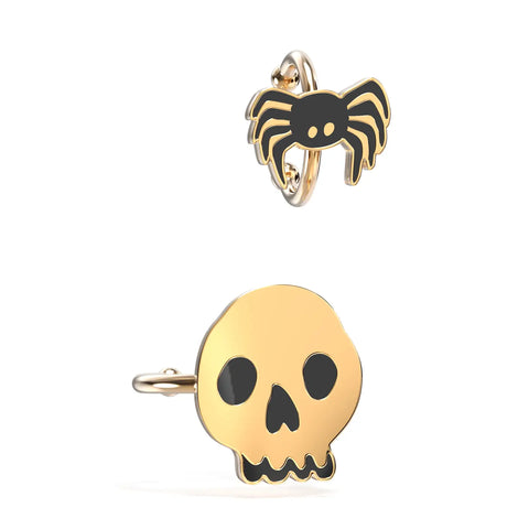 SKULL & SPIDER ear cuffs