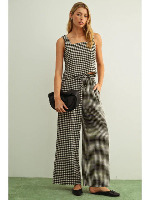 ON MY WAY gingham pants