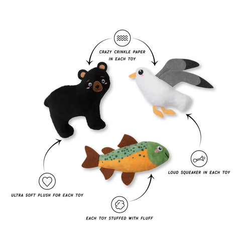 LAKE CRUISERS 3-piece dog toys