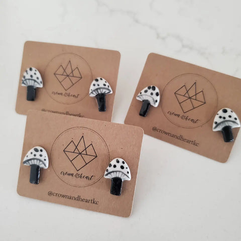 MONOCHROME MUSHROOMS earrings